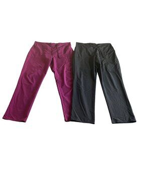 Scrubstar Women’s Premium Workwear Scrub Pants 2-Pack – Wine & Black – Size M